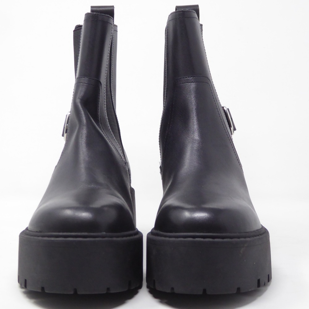 Marc Fisher Dacilla Womens Boots Black Leather Platform Chelsea Buckle 6.5 - Picture 4 of 11